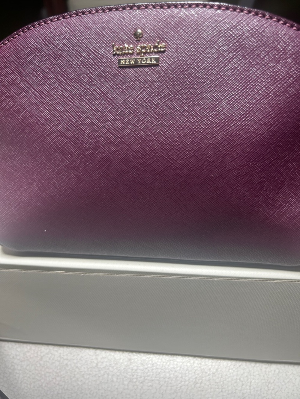 kate spade Plum Saffiano Crossbody with Gold Chain Trim… send offers pls! - Picture 6 of 9